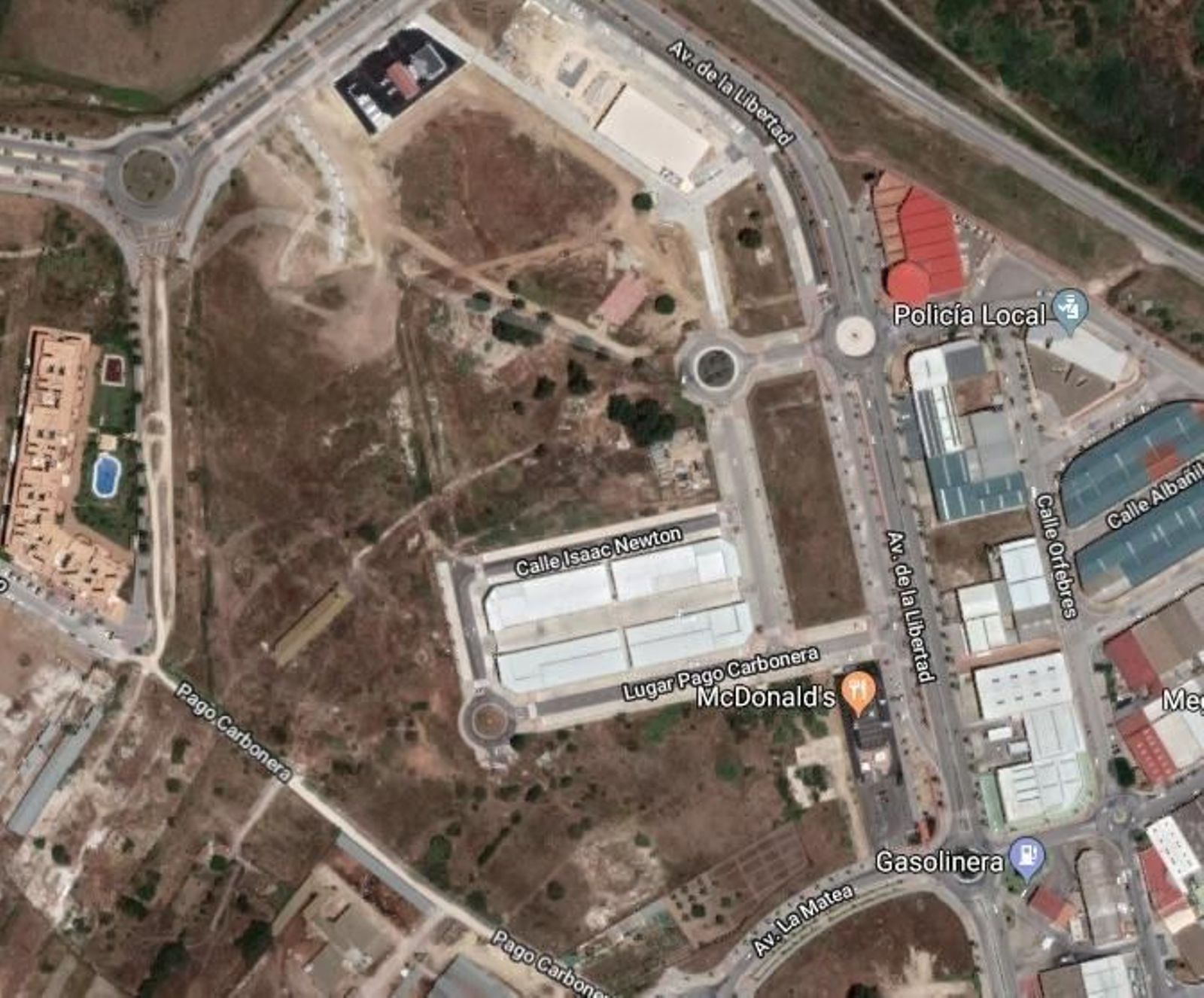 Vista aérea del sector SUNP RI1, situado junto a la Avenida de la Libertad.