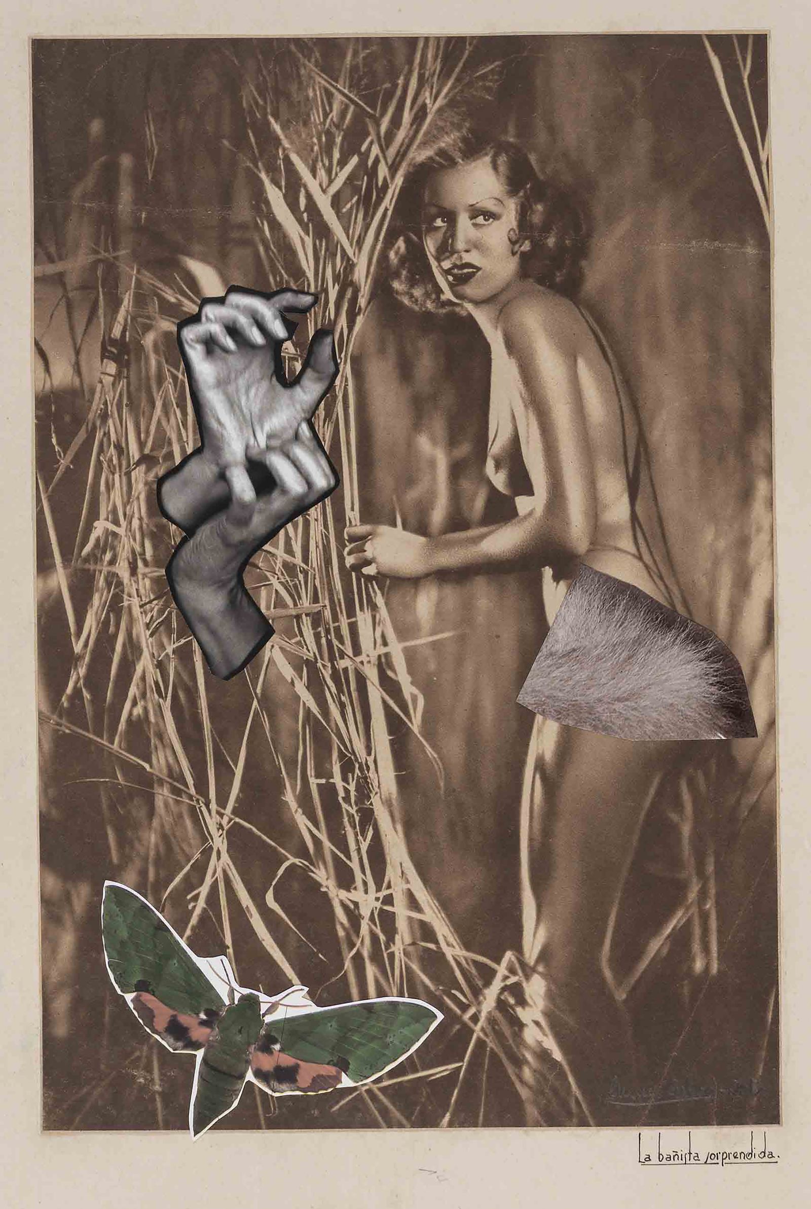 'La bañista sorprendida', collage de la serie 'Cabelleras'.