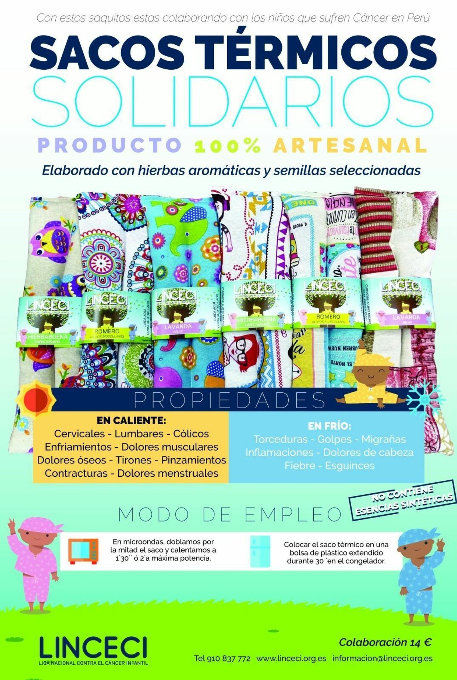 Promoción de sacos térmicos solidarios de Linceci vendidos en Puebla de Guzmán.