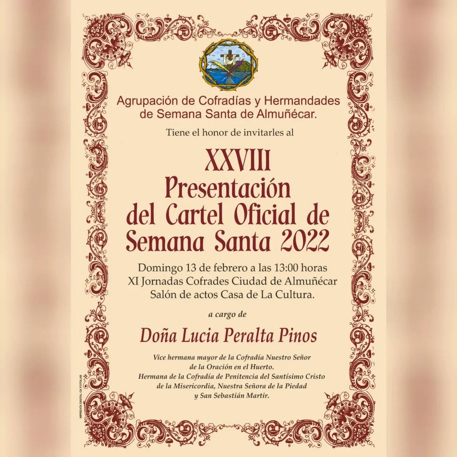 Presentación del Cartel de la Semana Santa 2022 en Almuñécar.