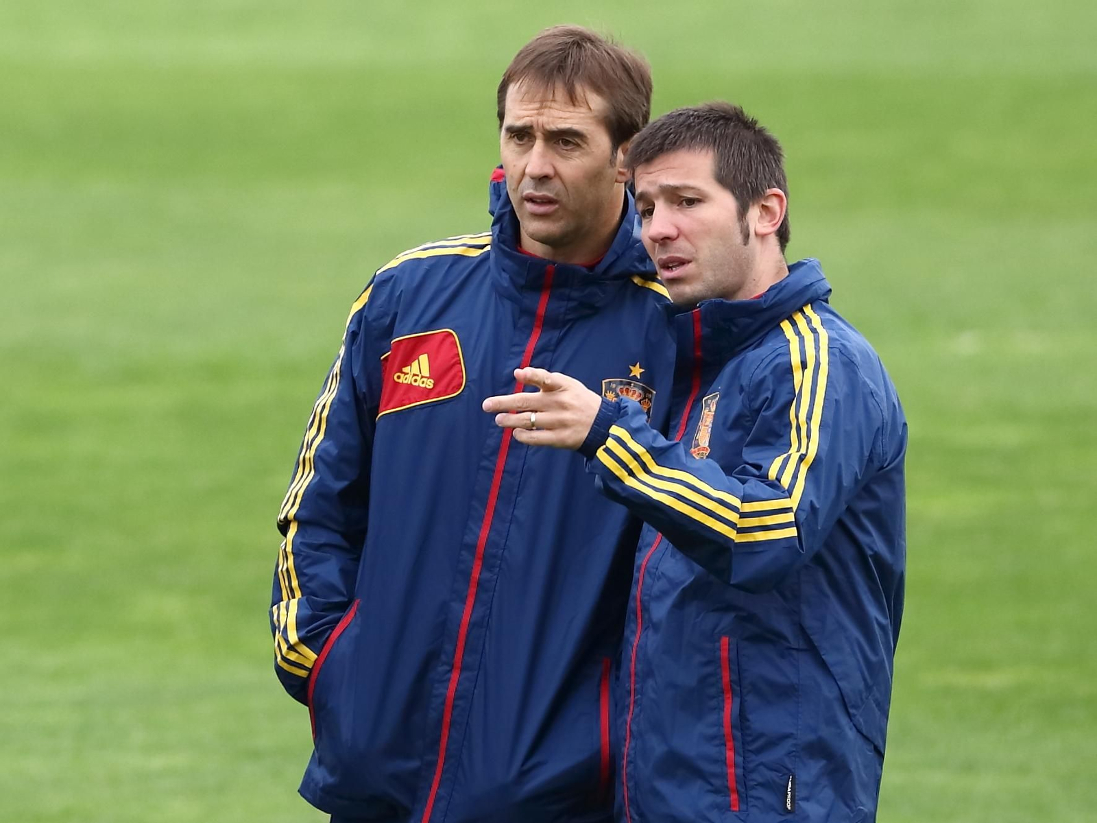 Lopetegui y Celades, cuando eran seleccionadores nacionales, en Las Rozas.