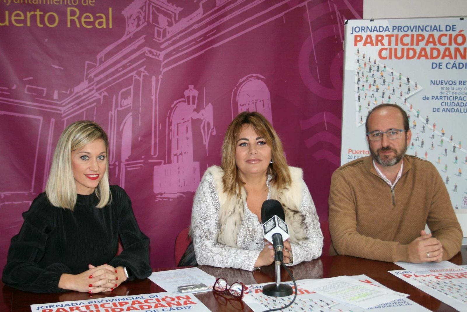 Lucía Trujillo, Elena Amaya y Manuel Izco, en la presentación de la jornada