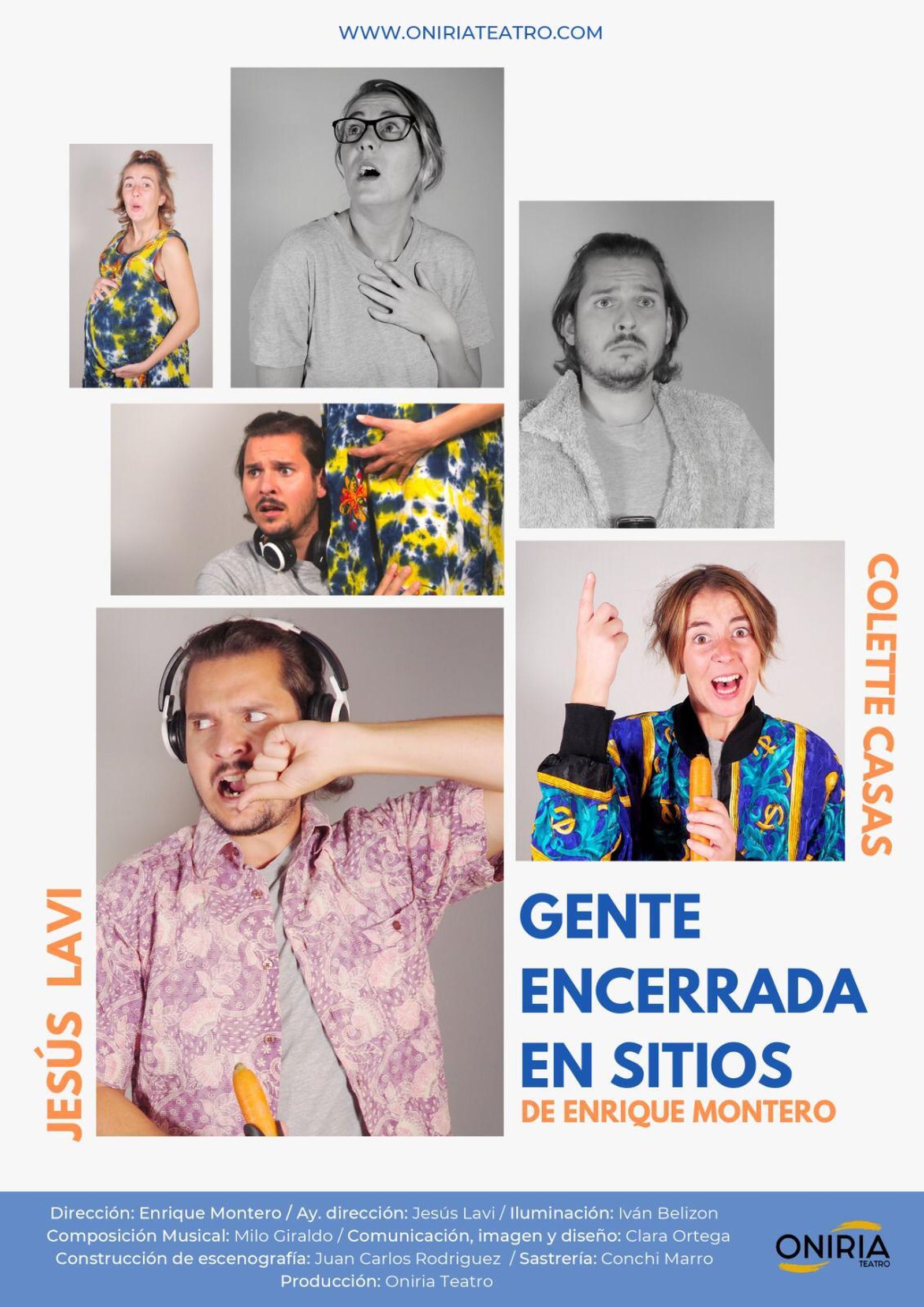 El cartel anunciador de la obra de teatro 'Gente encerrada en sitios'.