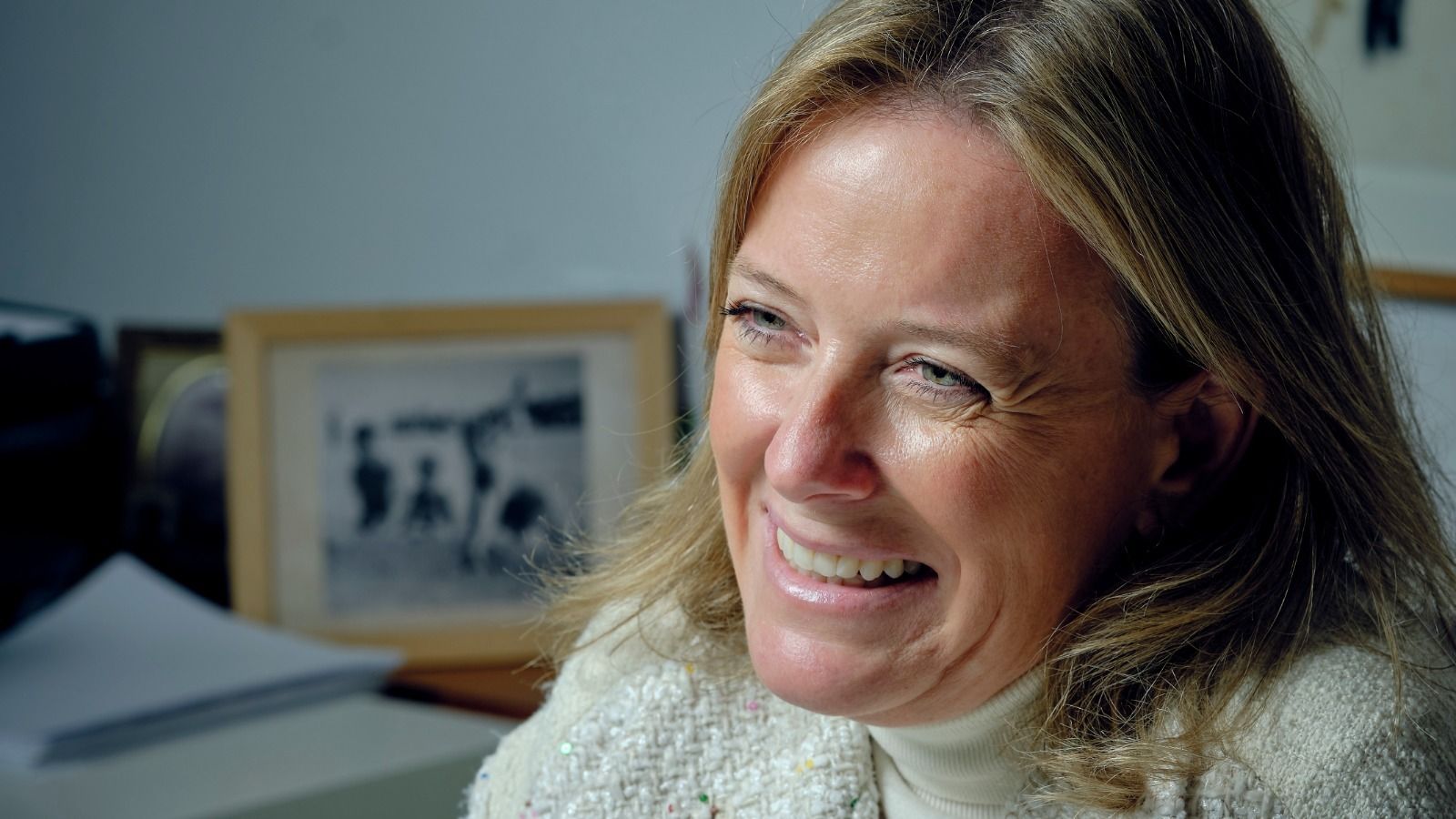 Begoña Romero, gerente de Transfrutalla, durante la entrevista.