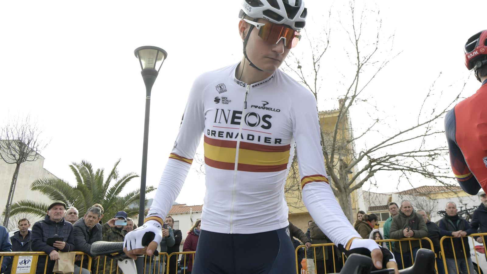 Carlos Rodríguez antes de iniciar la etapa.