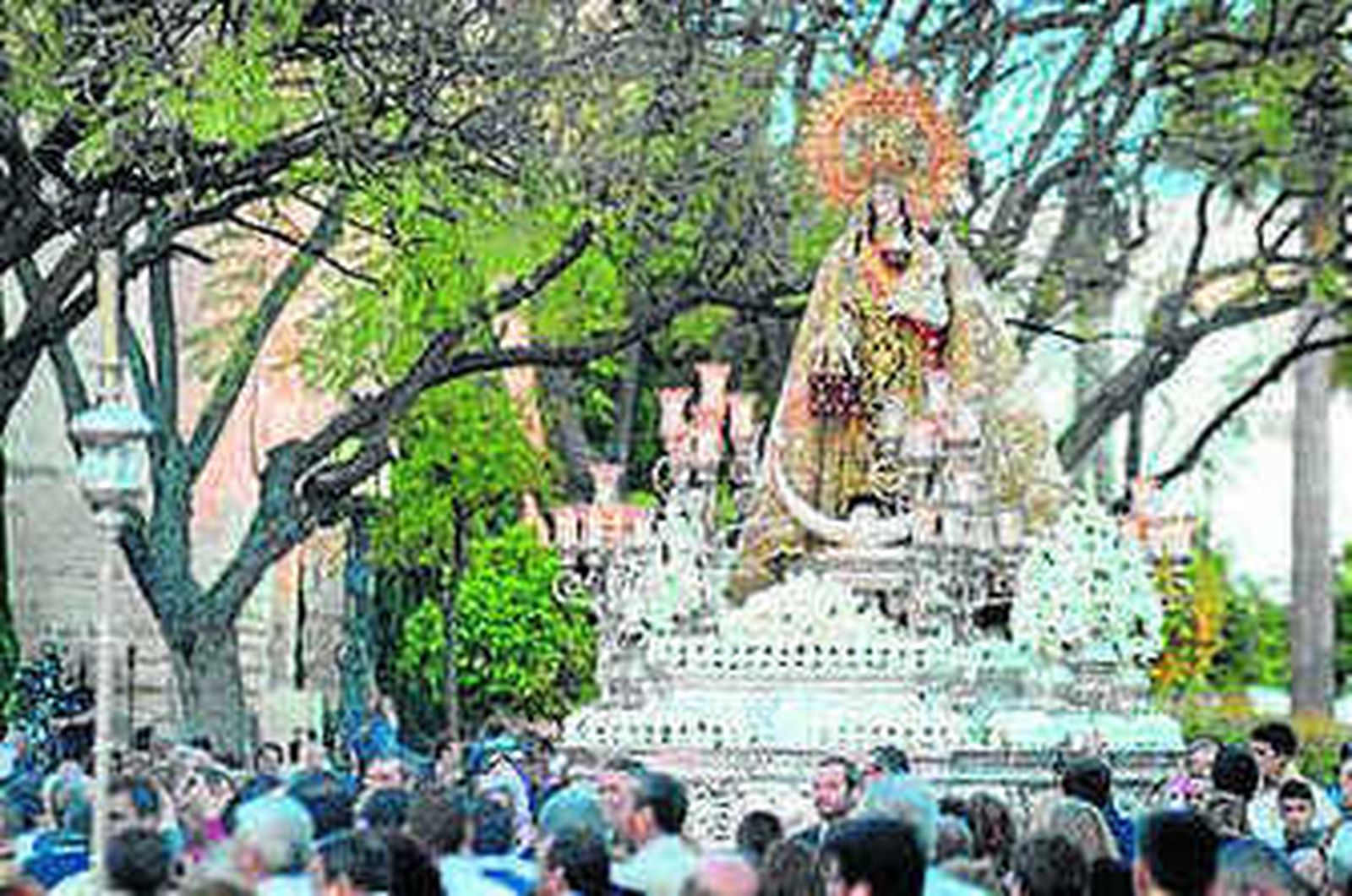 La Virgen del Carmen el pasado sábado en la Alameda Vieja con motivo del Via Lucis Mariano.