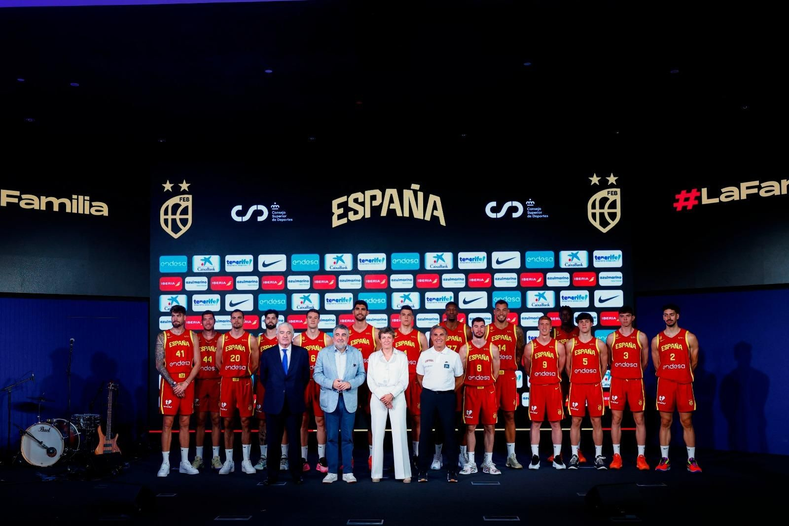 Alberto Díaz y Mario Saint-Supéry, en la presentación de España para el Eurobasket