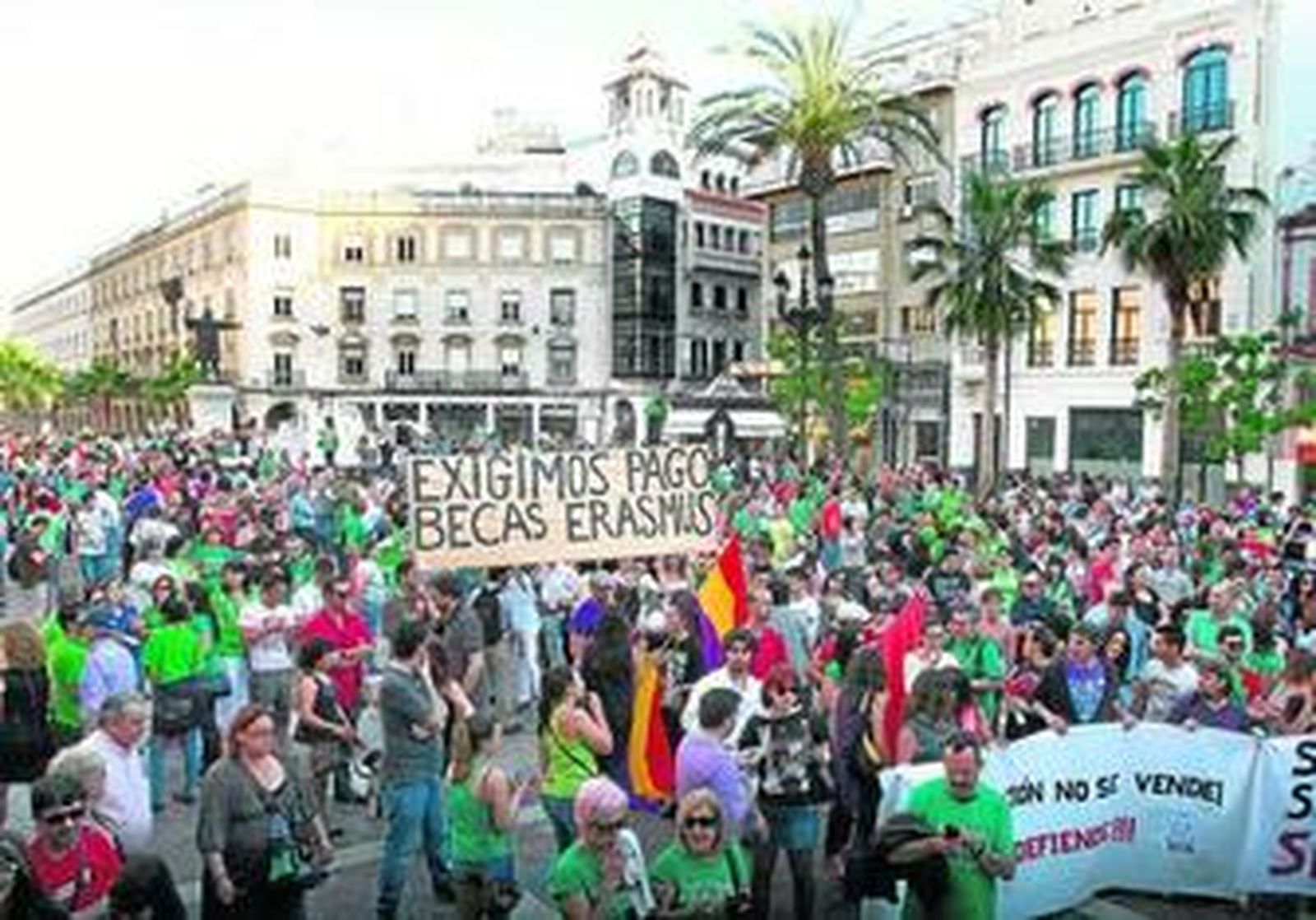 Manifestación contra los recortes en educación.