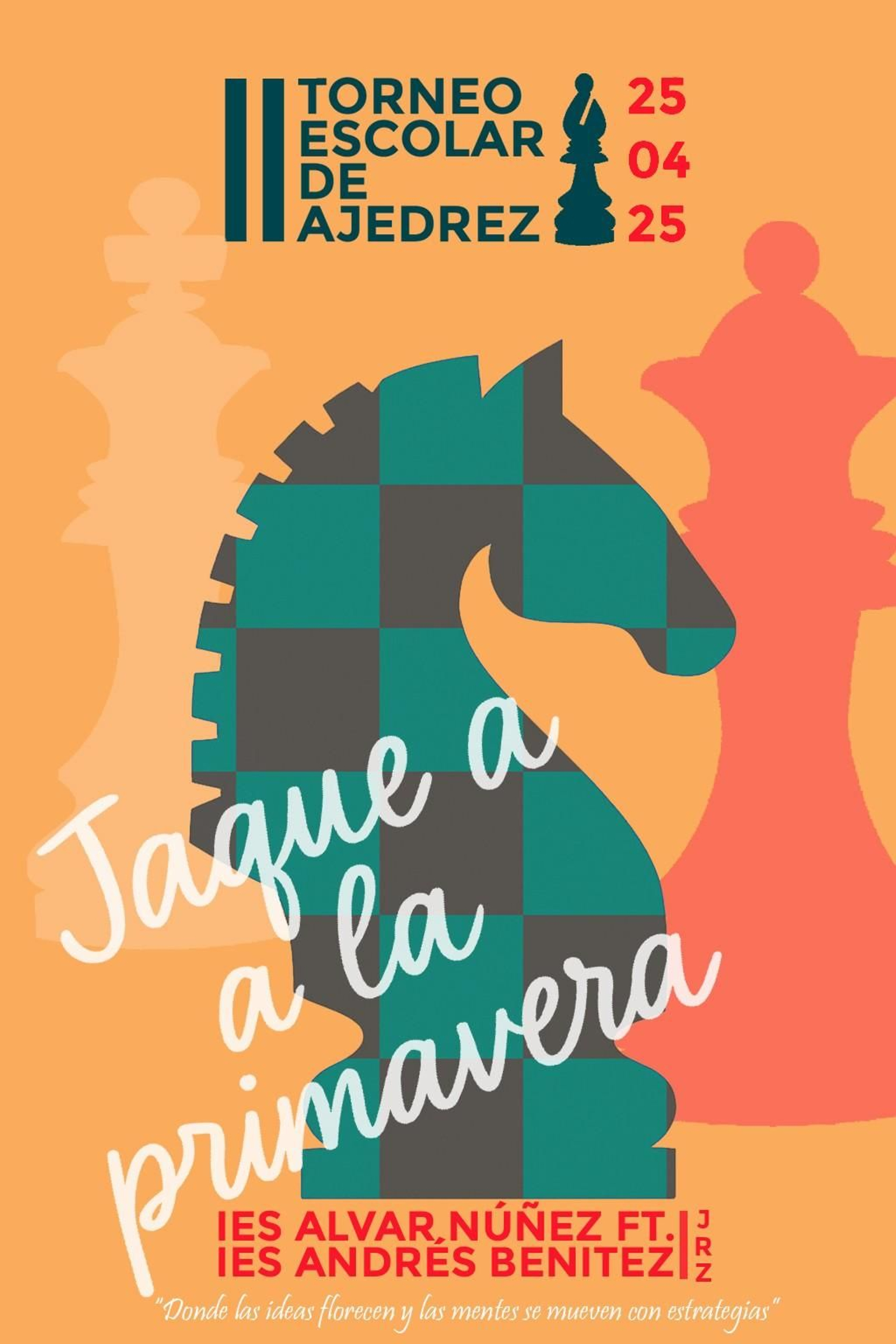 Cartel del torneo de ajedrez escolar en el IES Álvar Núñez.