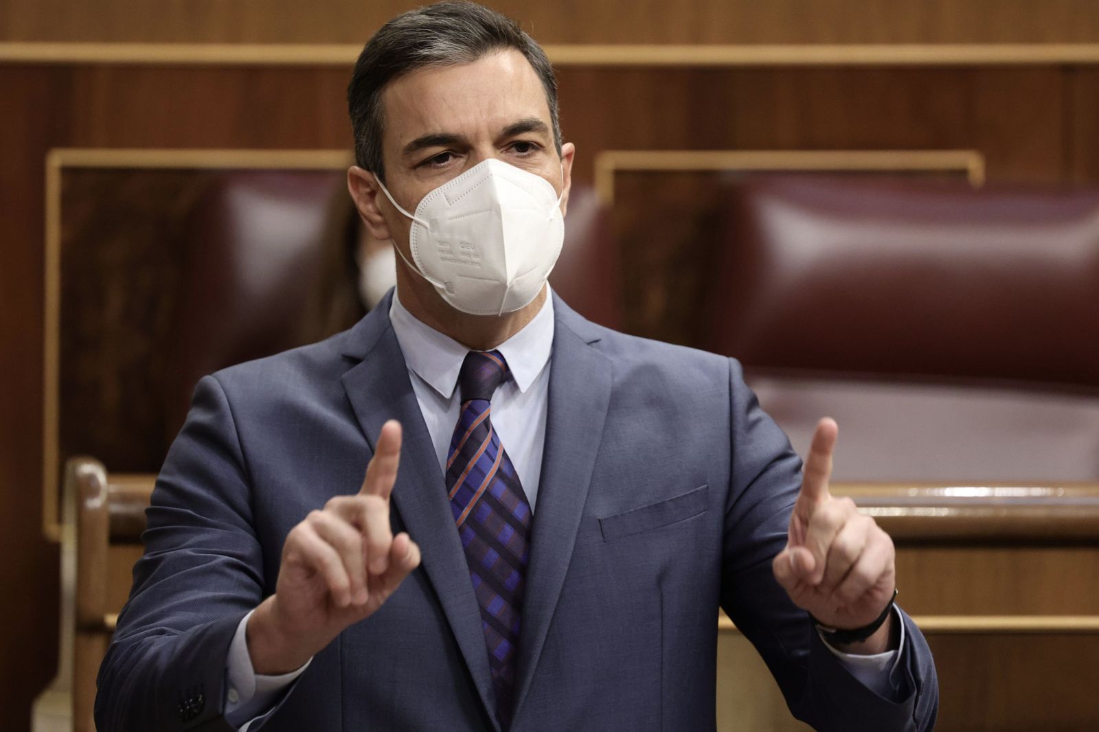 El presidente del Gobierno, Pedro Sánchez, en la sesión de control al Gobierno, este miércoles en el Congreso.