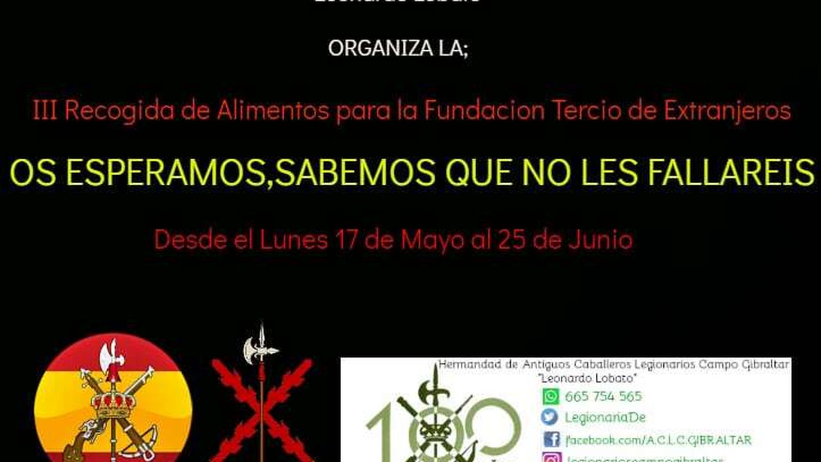 Cartel de la cuestación.