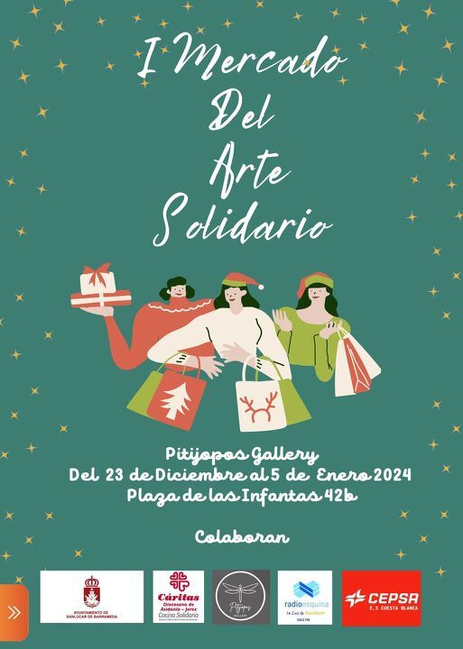 Cartel I Mercado Arte Solidario de Sanlúcar.