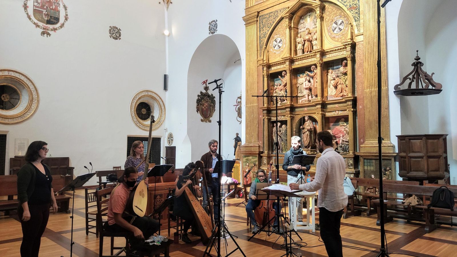 Un momento de la grabación en el Monasterio de Santo Domingo el Real de Toledo