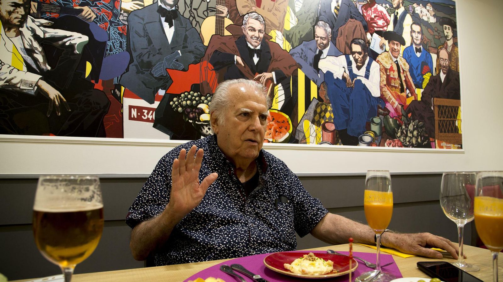 Eugenio Chicano, en un momento del encuentro.