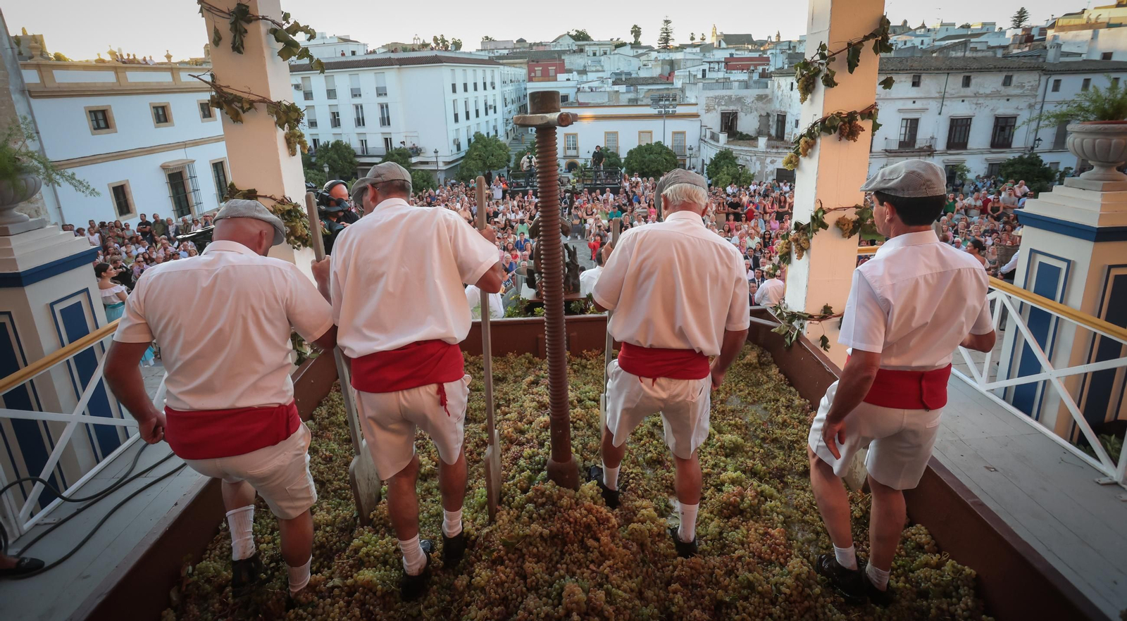 Imágenes de la Pisa de la Uva en la Catedral de Jerez