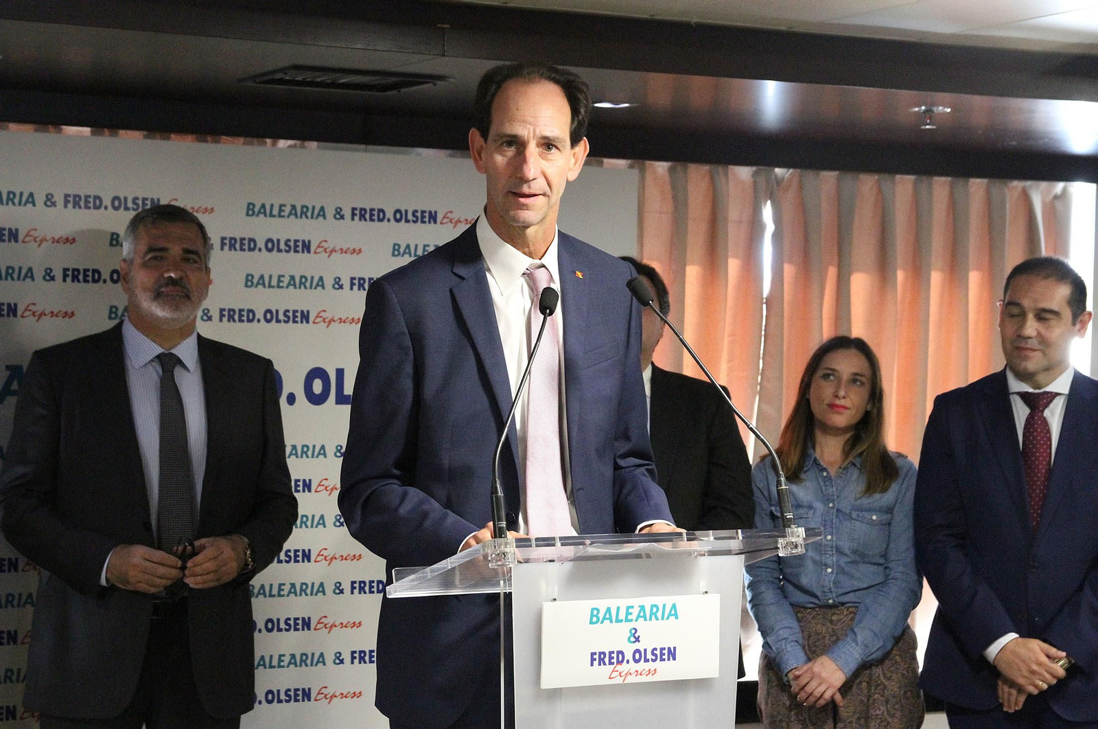 Balearia,  Fred Olsen y el Puerto de Huelva presentan la nueva línea entre Huelva y Canarias, en imágenes