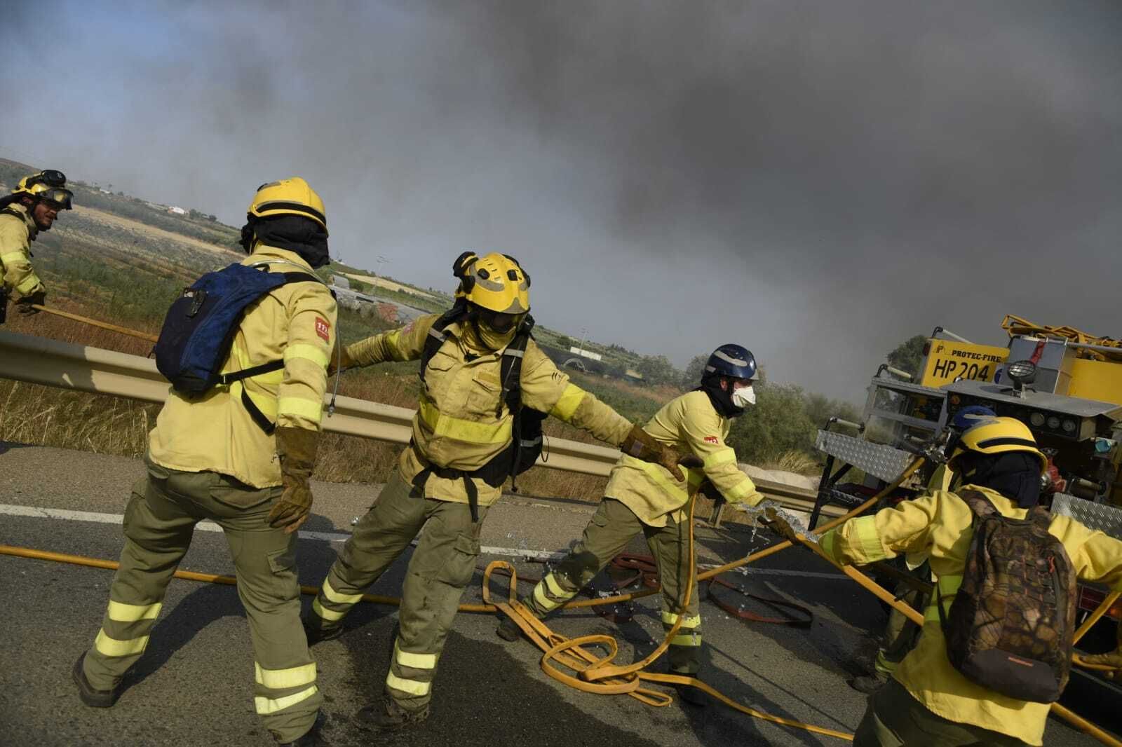Imágenes del incendio forestal de Bonares