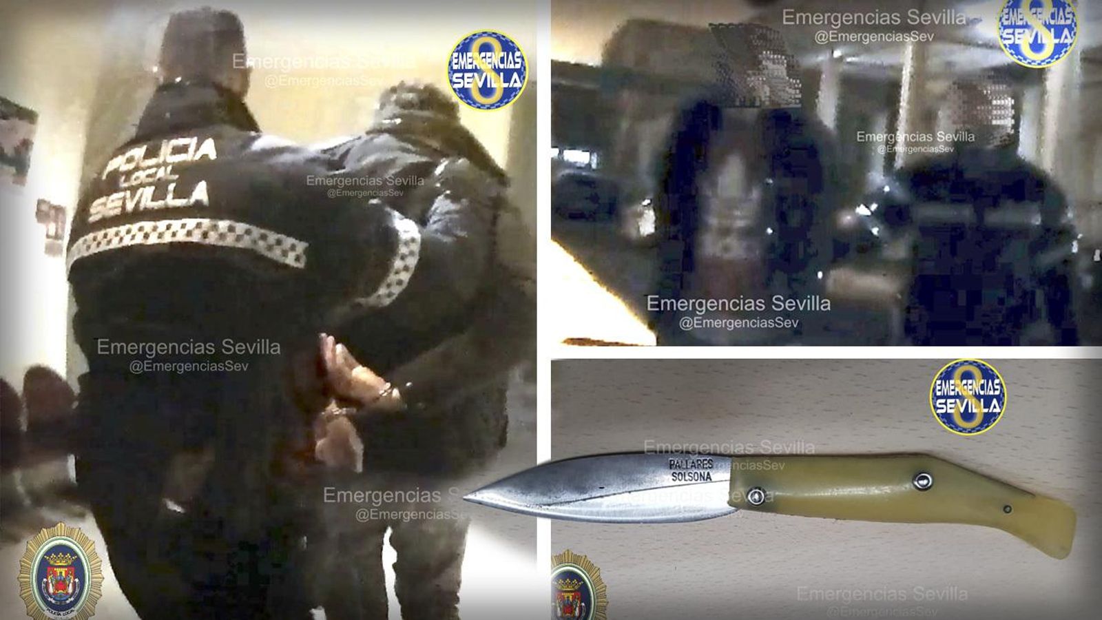 La detención del violador y el cuchillo empleado.