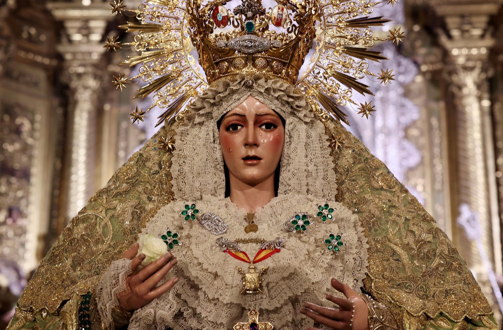 El rostro de la Virgen de la Esperanza tras la restauración practicada por Pedro Manzano.