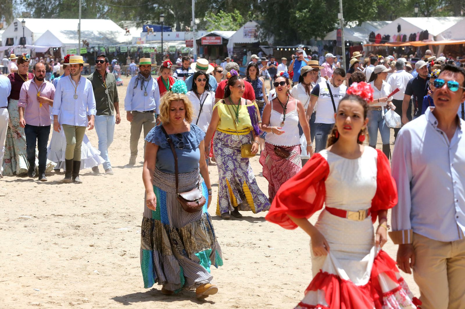 Ambiente en la aldea de El Rocío este fin de semana pasado.