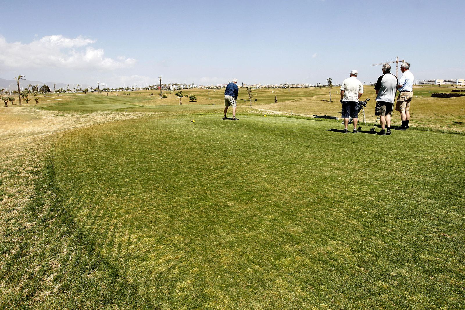 Jugadores en el campo de golf.