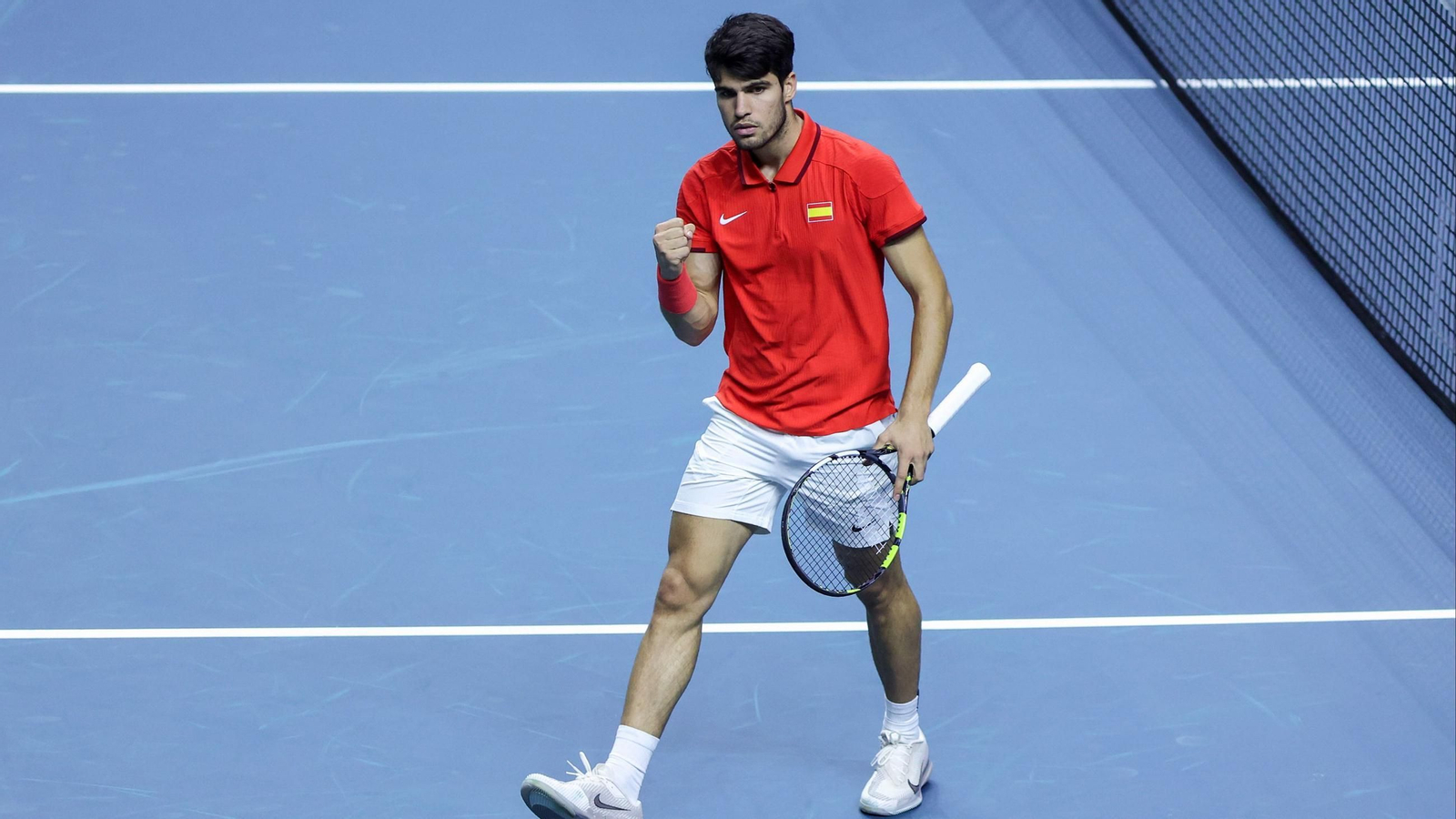 Alcaraz, durante la Copa Davis disputada en Málaga en noviembre de 2024