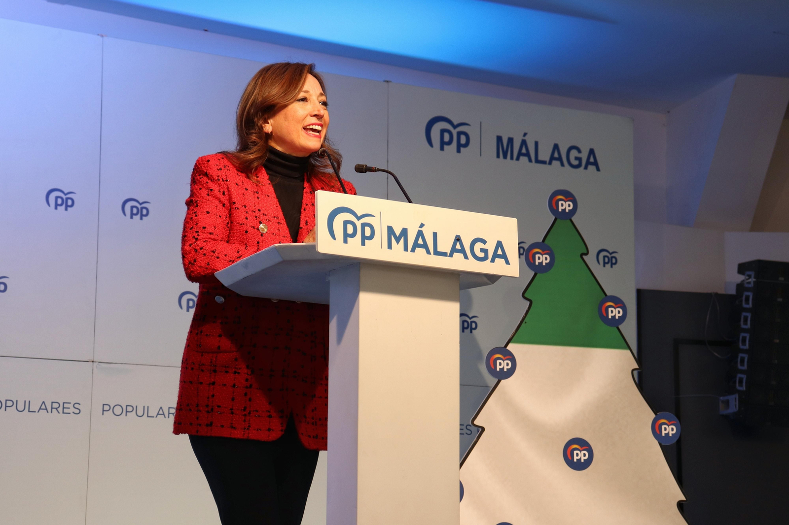 Intervención de Patricia Navarro durante la comida de Navidad del PP de Málaga. Intervención de Patricia Navarro durante la comida de Navidad del PP de Málaga.