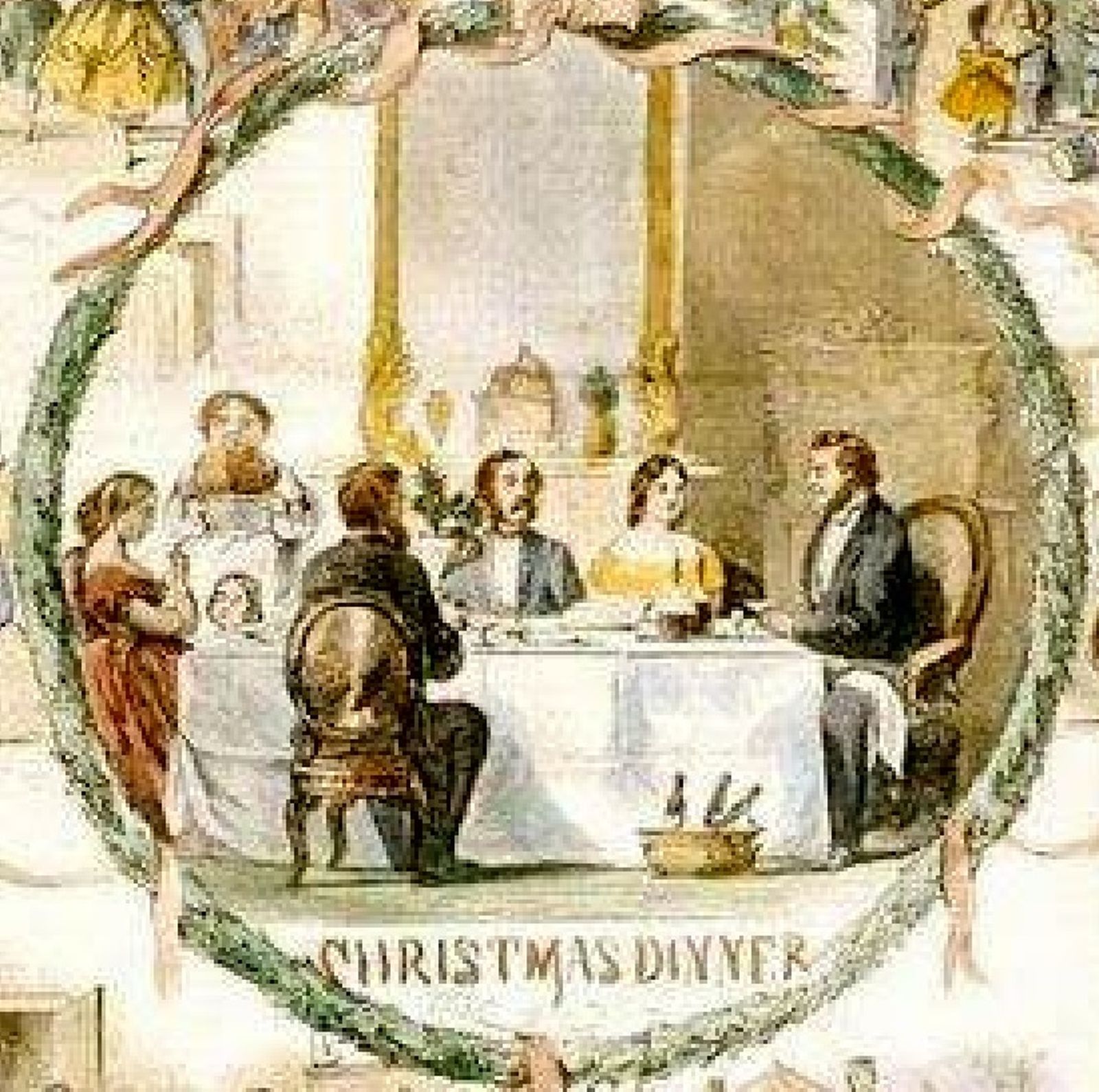 Cena navideña en la revista norteamericana Harper´s Weekly, 1860.