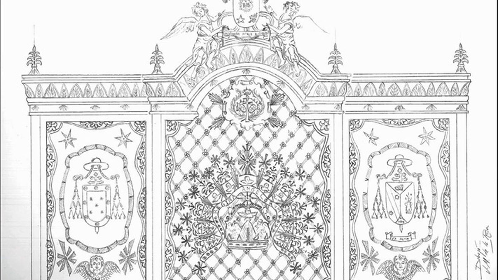 Boceto de la insignia de la coronación.