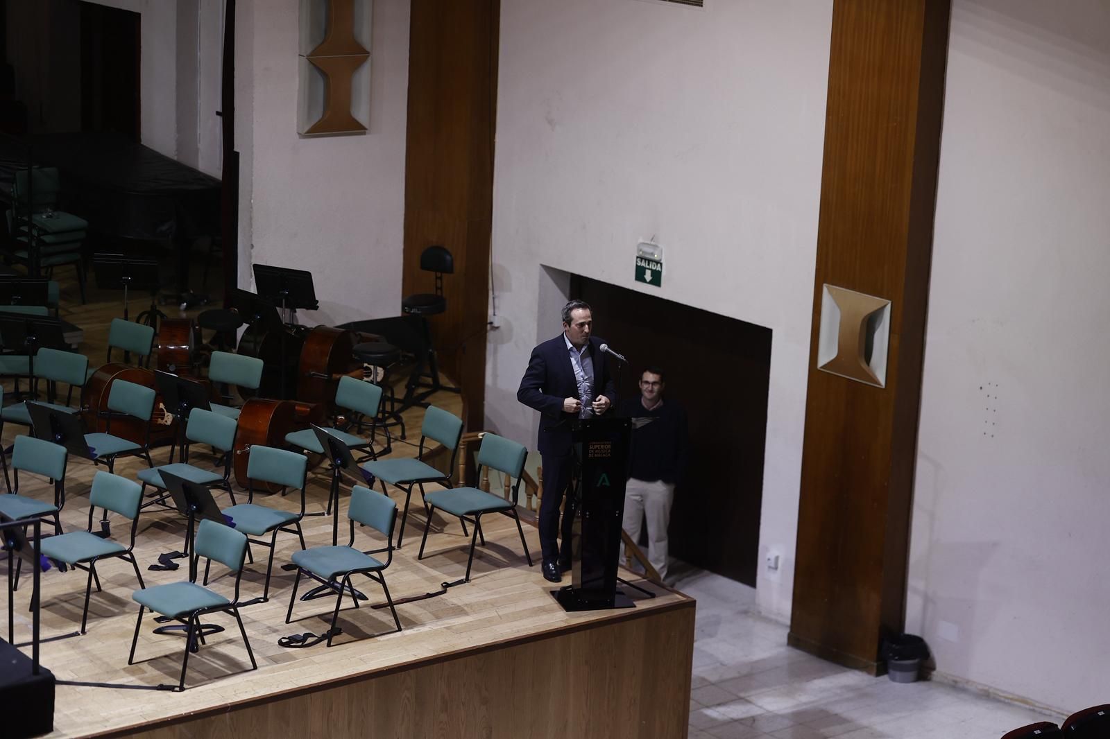 Las fotos de la presentación del nuevo himno del Málaga CF en el Conservatorio Superior de Málaga