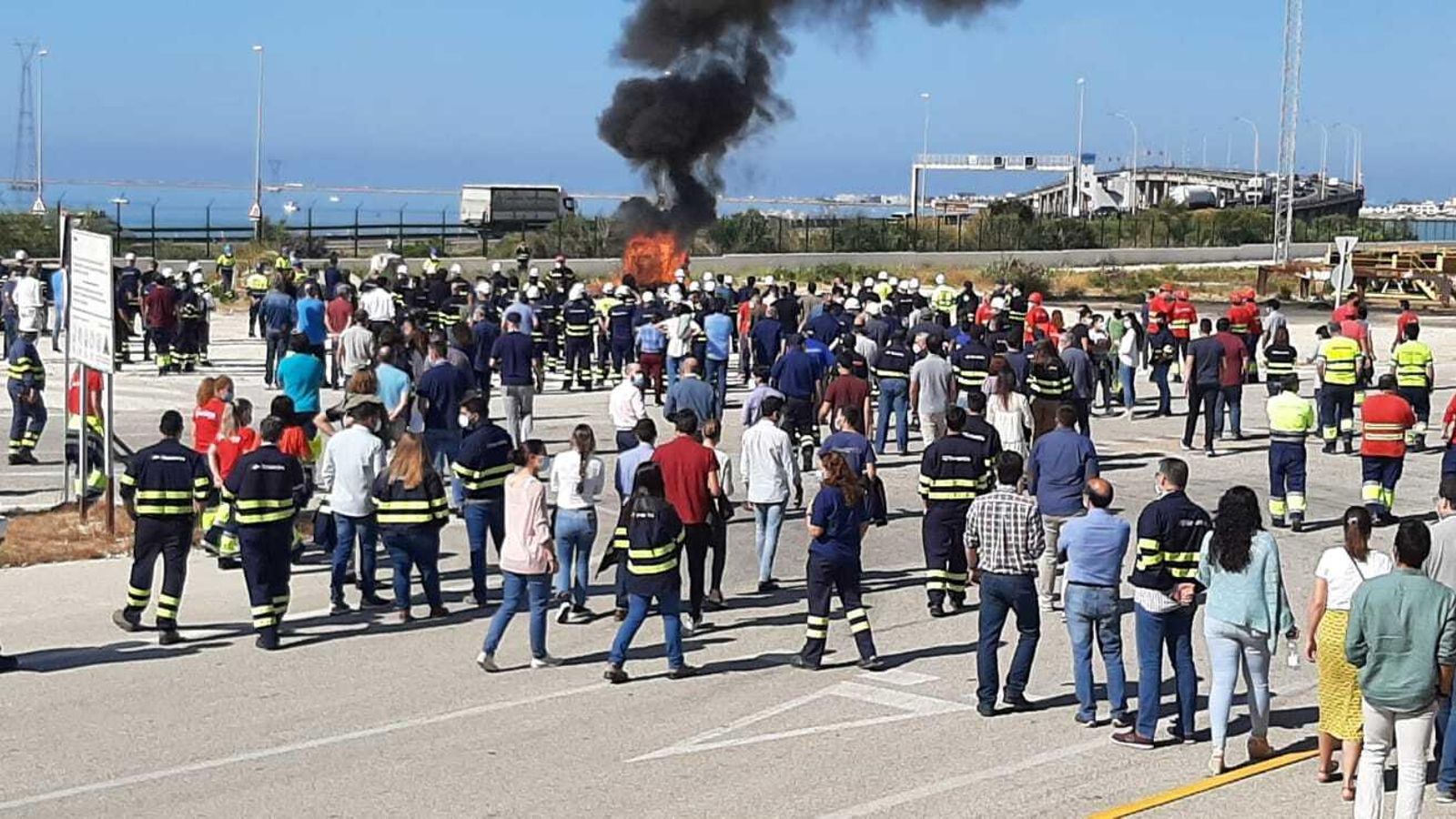 Protesta de los trabajadores de Navantia Puerto Real.