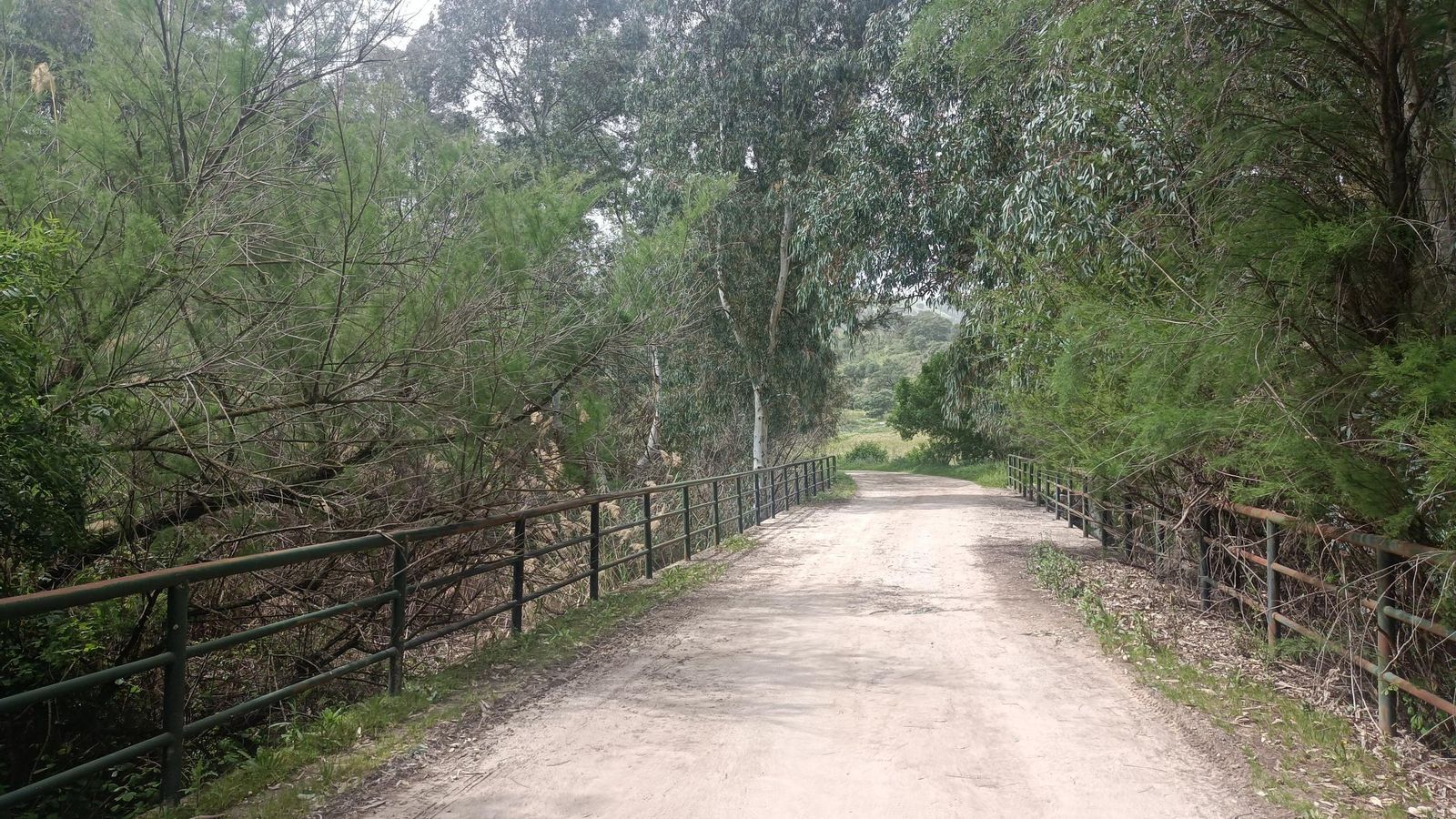Cruzando el Río Corbones por un puente.
