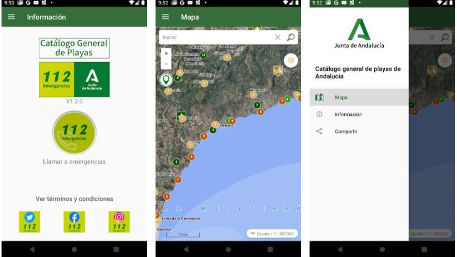 App del catálogo de playas en Google Play.