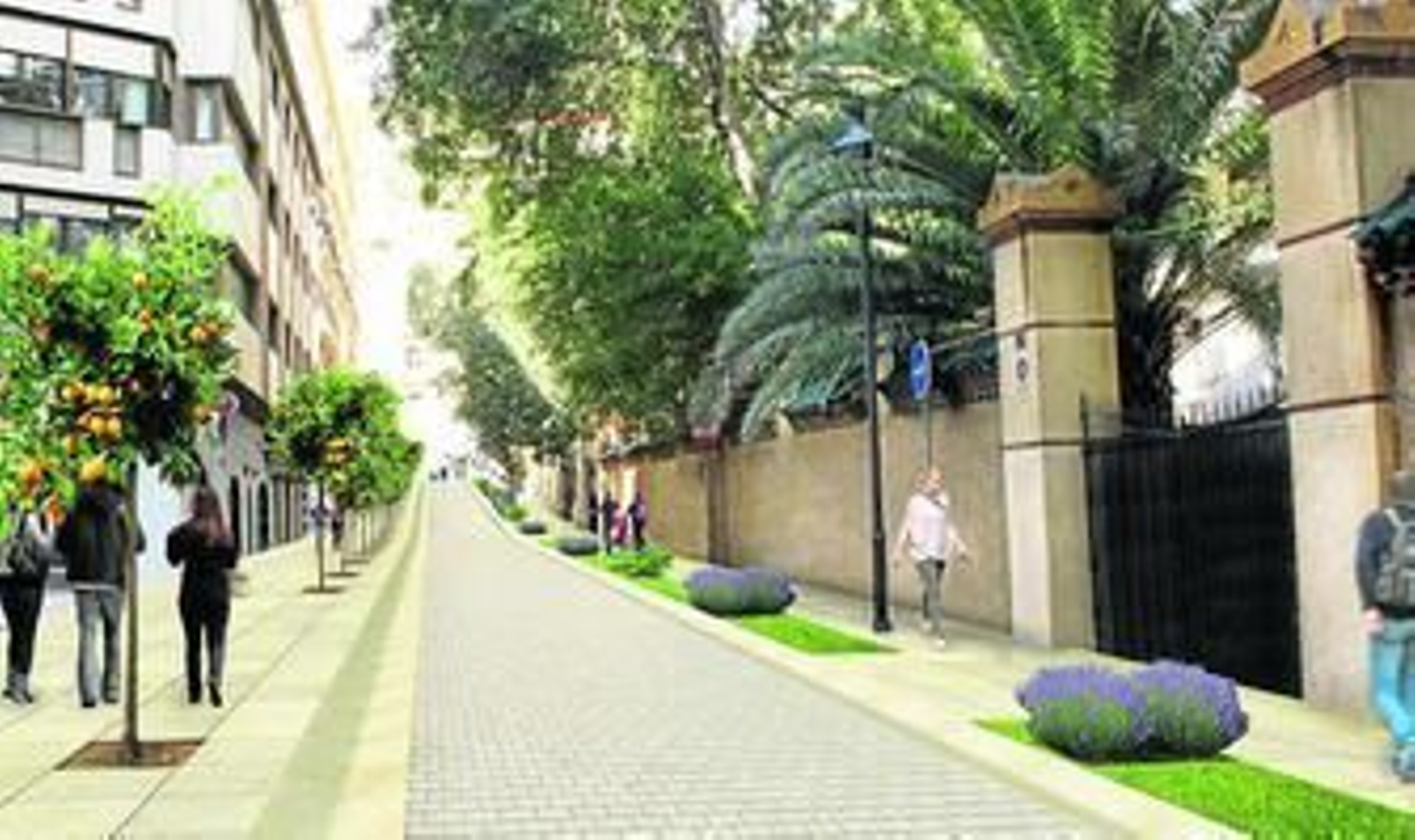 Diseño previsto en la renovación urbana de la calle Keromnes.