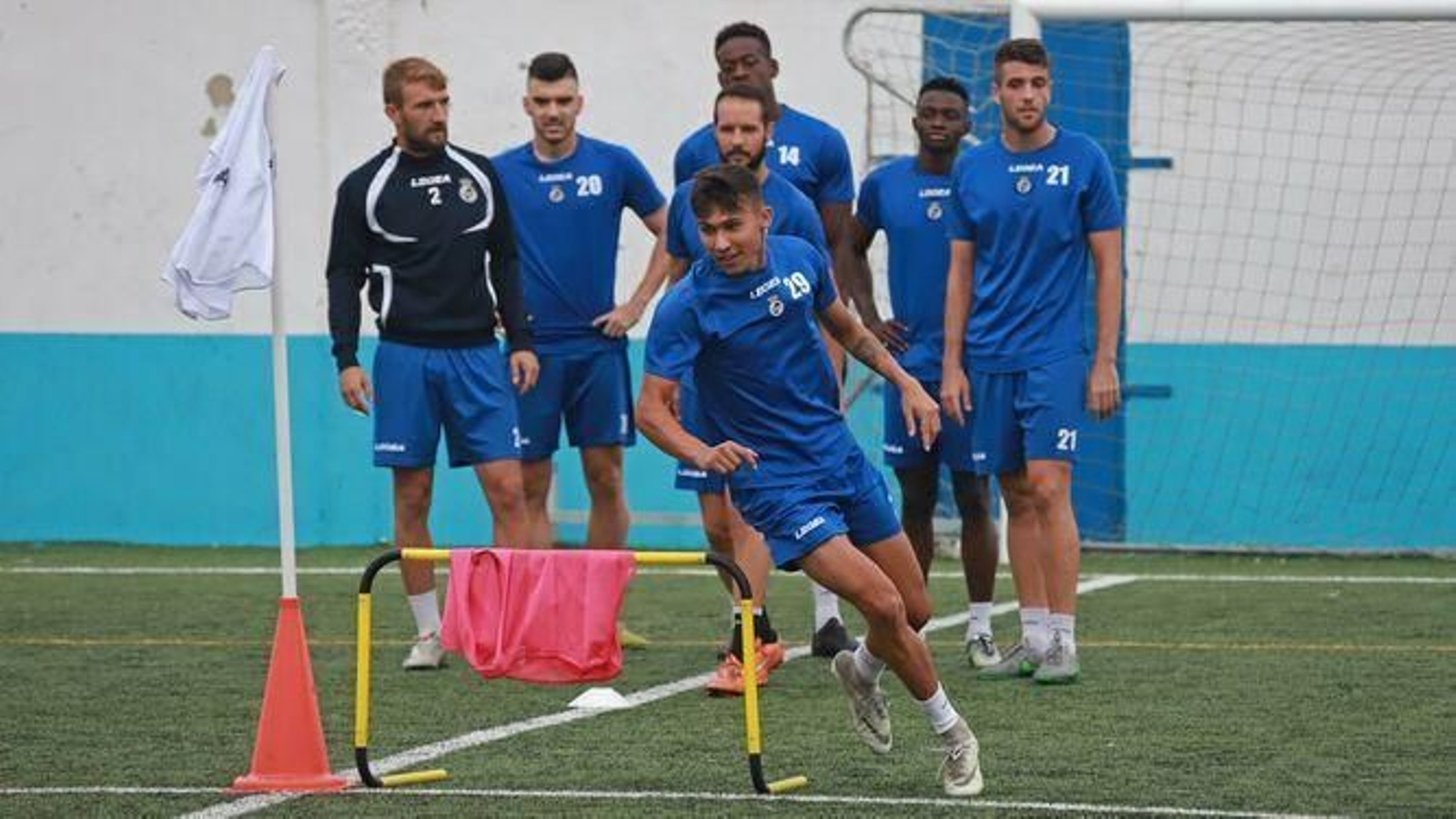 El barreño Fosela, durante un entrenamiento con el primer equipo