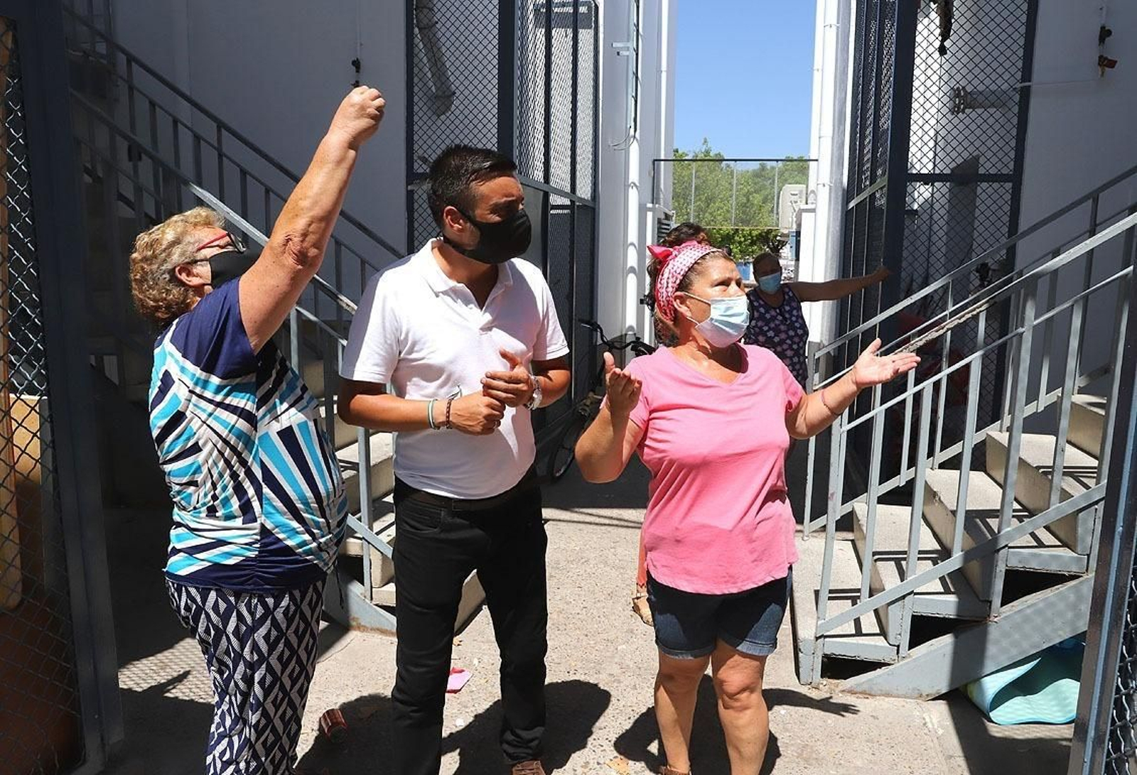 Los delegados municipales durante su visita.