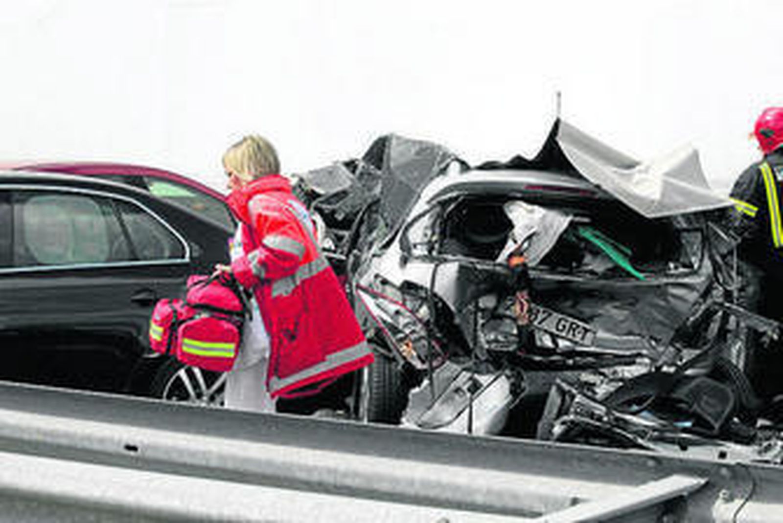 Estado en el que quedaron los vehículos siniestrados en Salamanca.