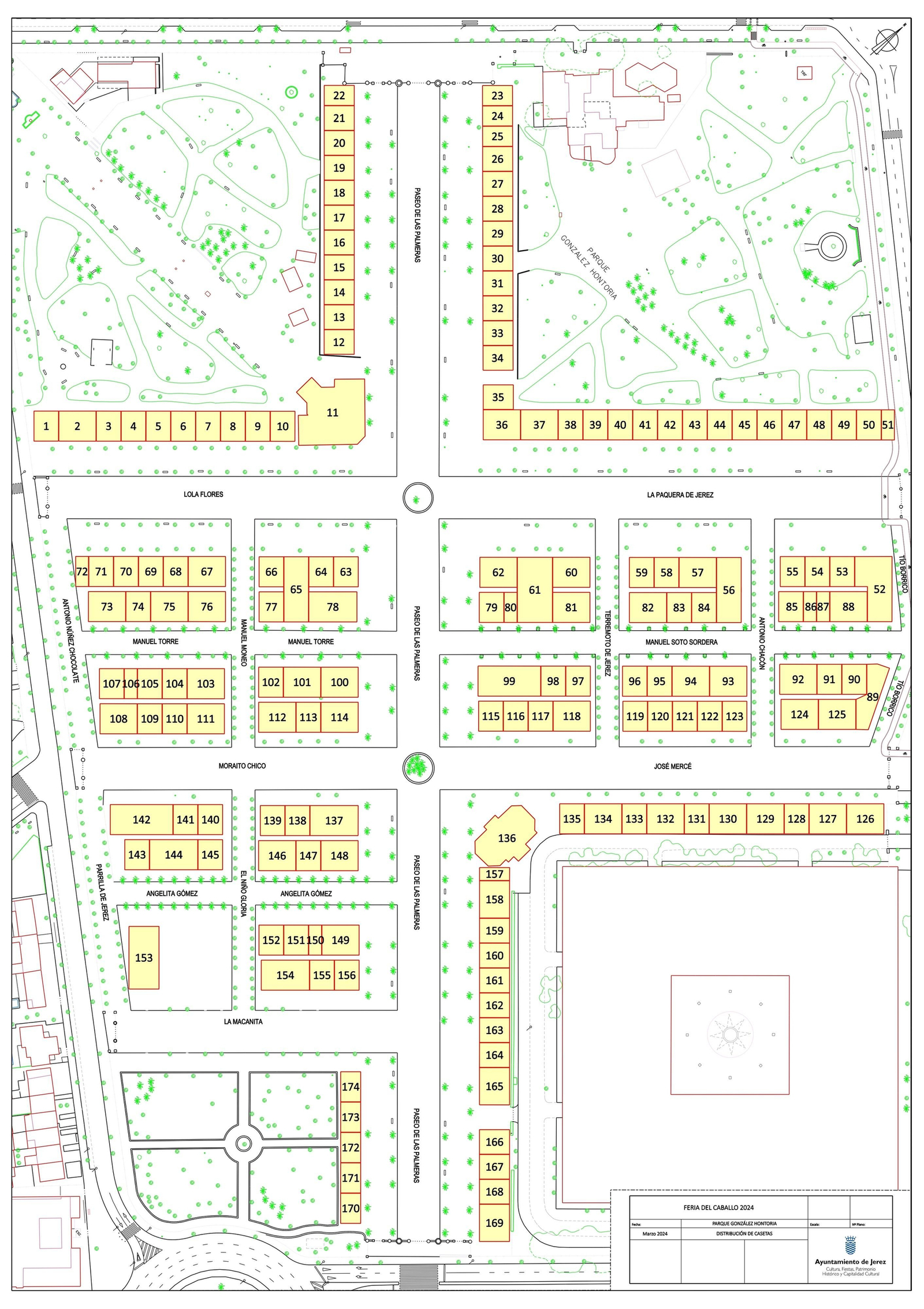 Plano definitivo de la Feria de Jerez 2024