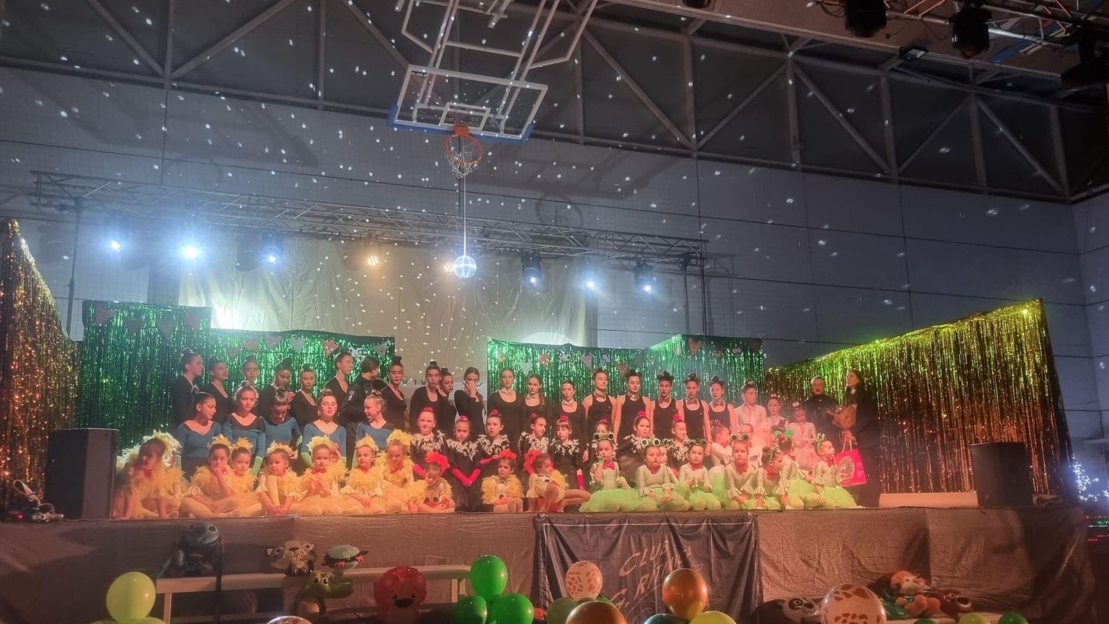 Un momento de la gala solidaria de gimnasia rítmica en Otura