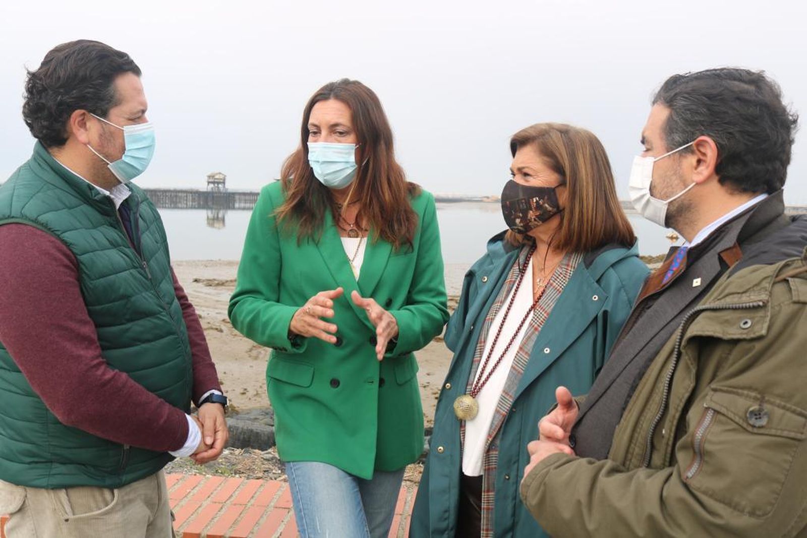 Loles López esta mañana en Huelva.