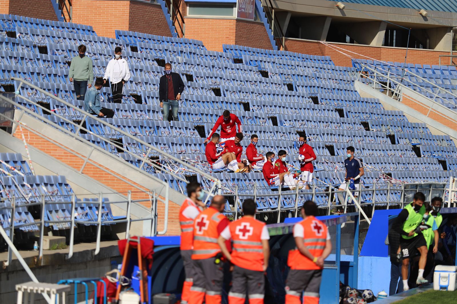 Las imágenes del Nuevo Colombino sin público por las restricciones del coronavirus