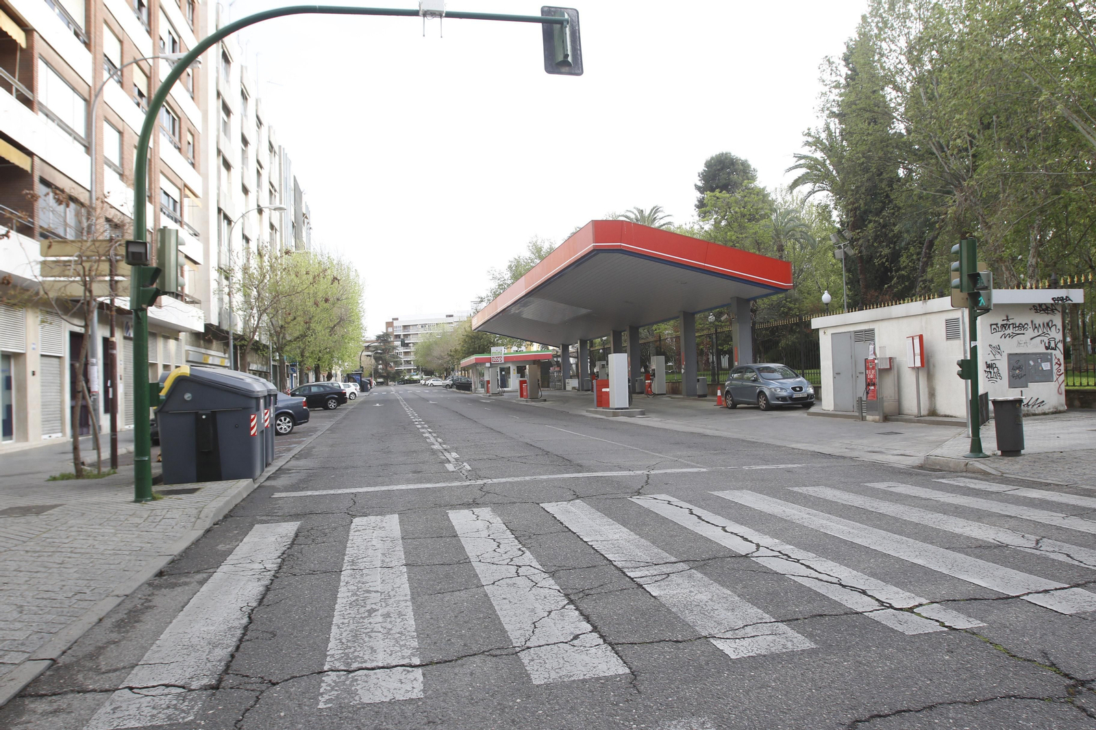 Los alrededores del Parque de Colón, totalmente vacíos.