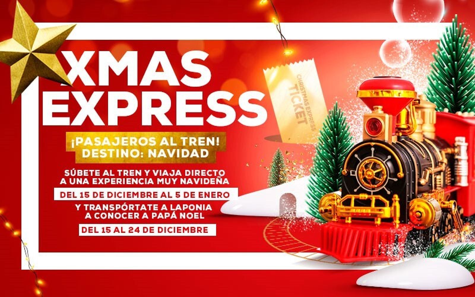 Puerta Europa celebrará la Navidad con el Xmas Express con destino a Laponia con Papá Noel y el Desierto con un Rey Mago