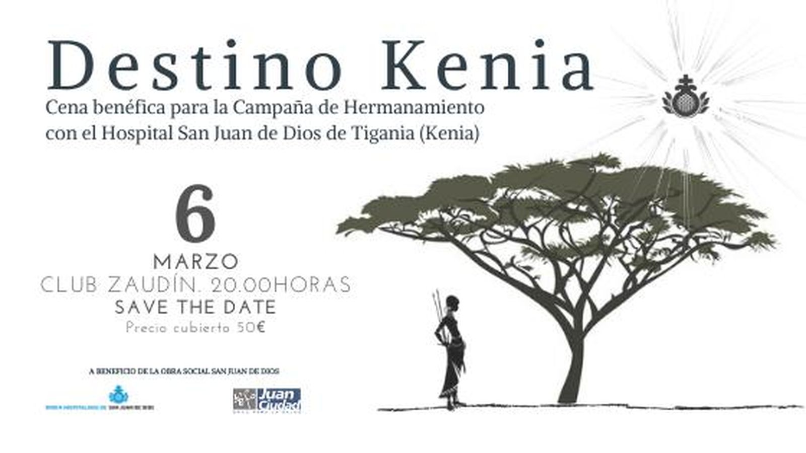 Cartel de la cena benéfica de la Orden Hospitalaria San Juan de Dios en el Club Zaudín Golf.