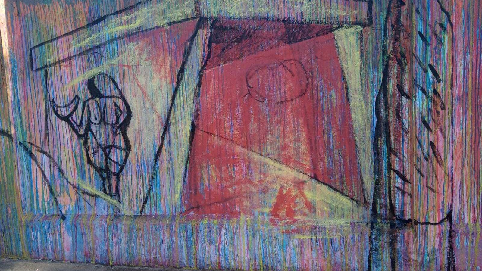 Una de las intervenciones en el muro.