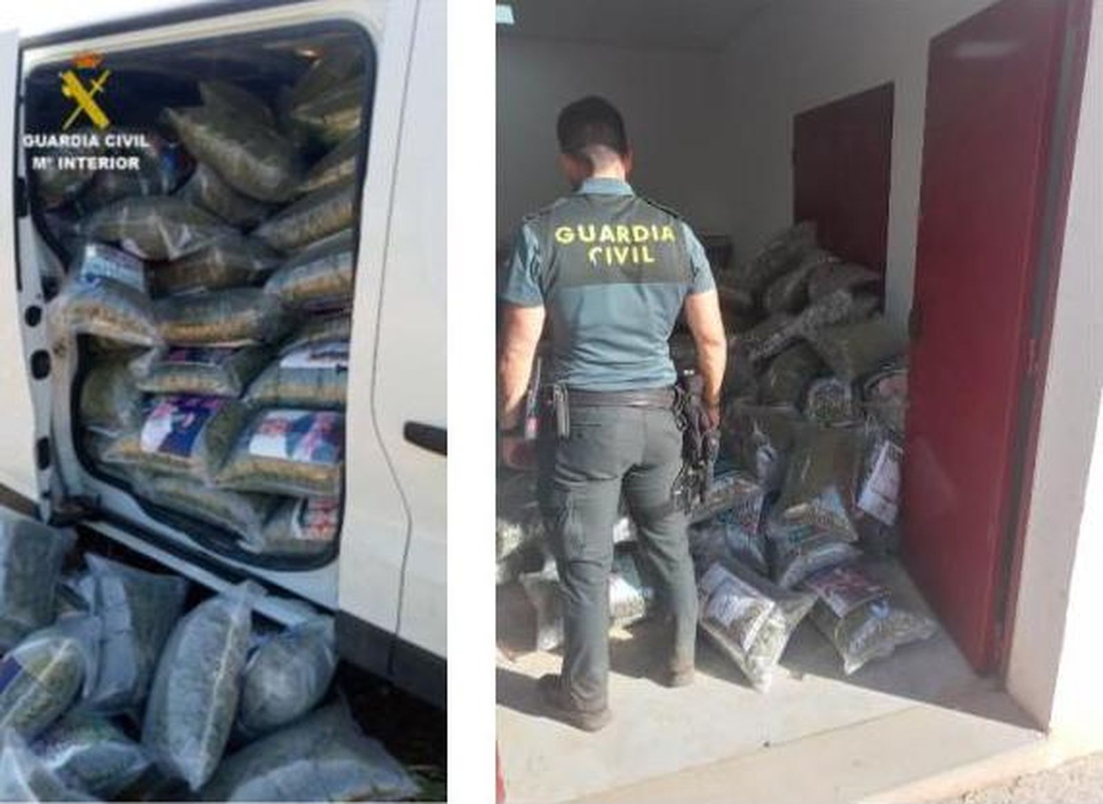 La Guardia Civil intercepta una furgoneta con 215 kilos de marihuana