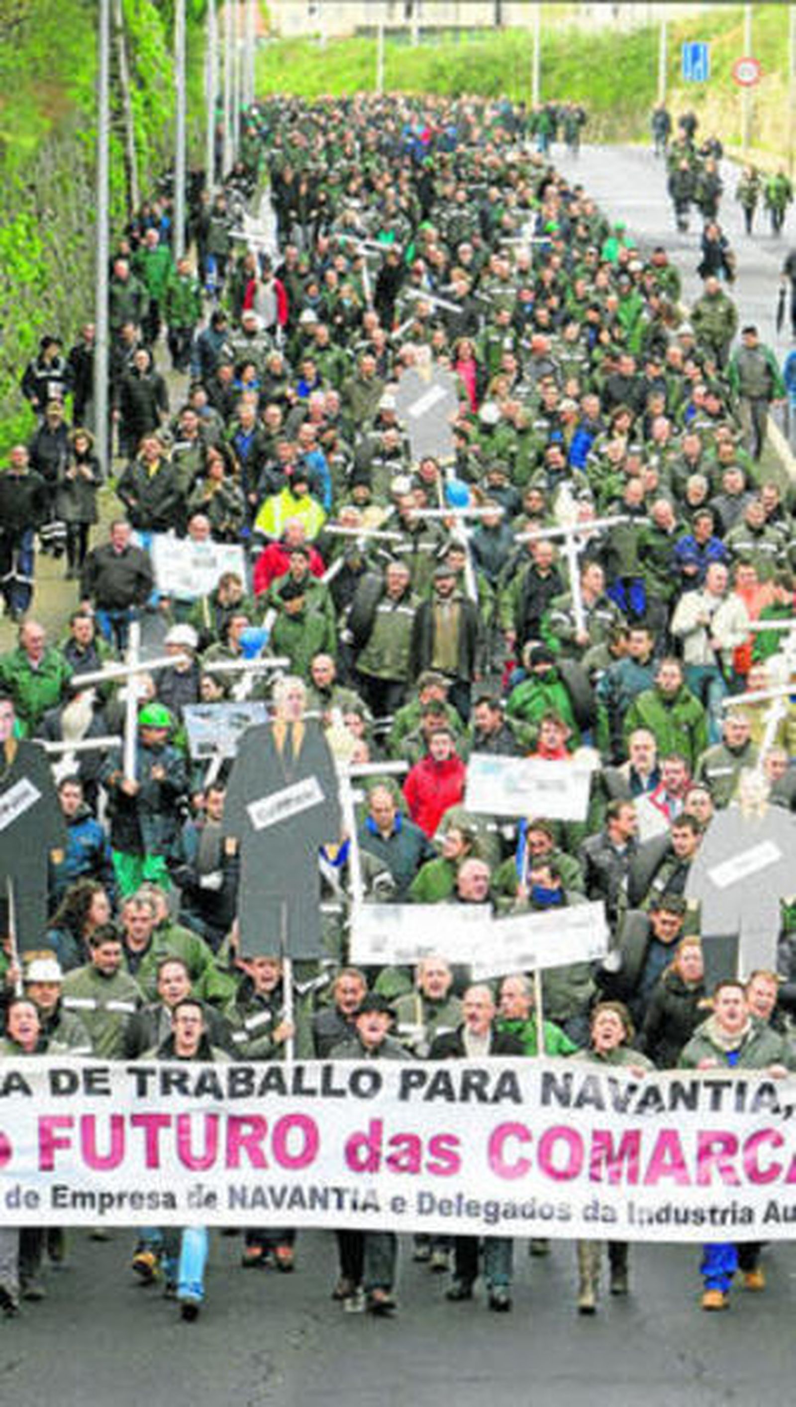 Imagen de una manifestación de trabajadores del astillero de Ferrol.