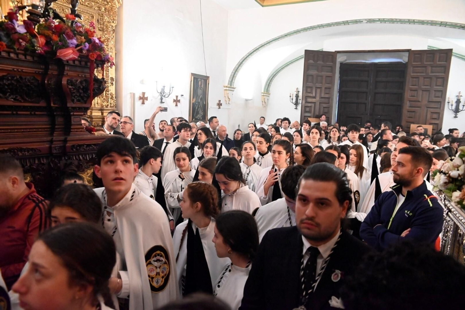 Las imágenes de la hermandad del Perdón en la iglesia de San Roque este Miércoles Santo