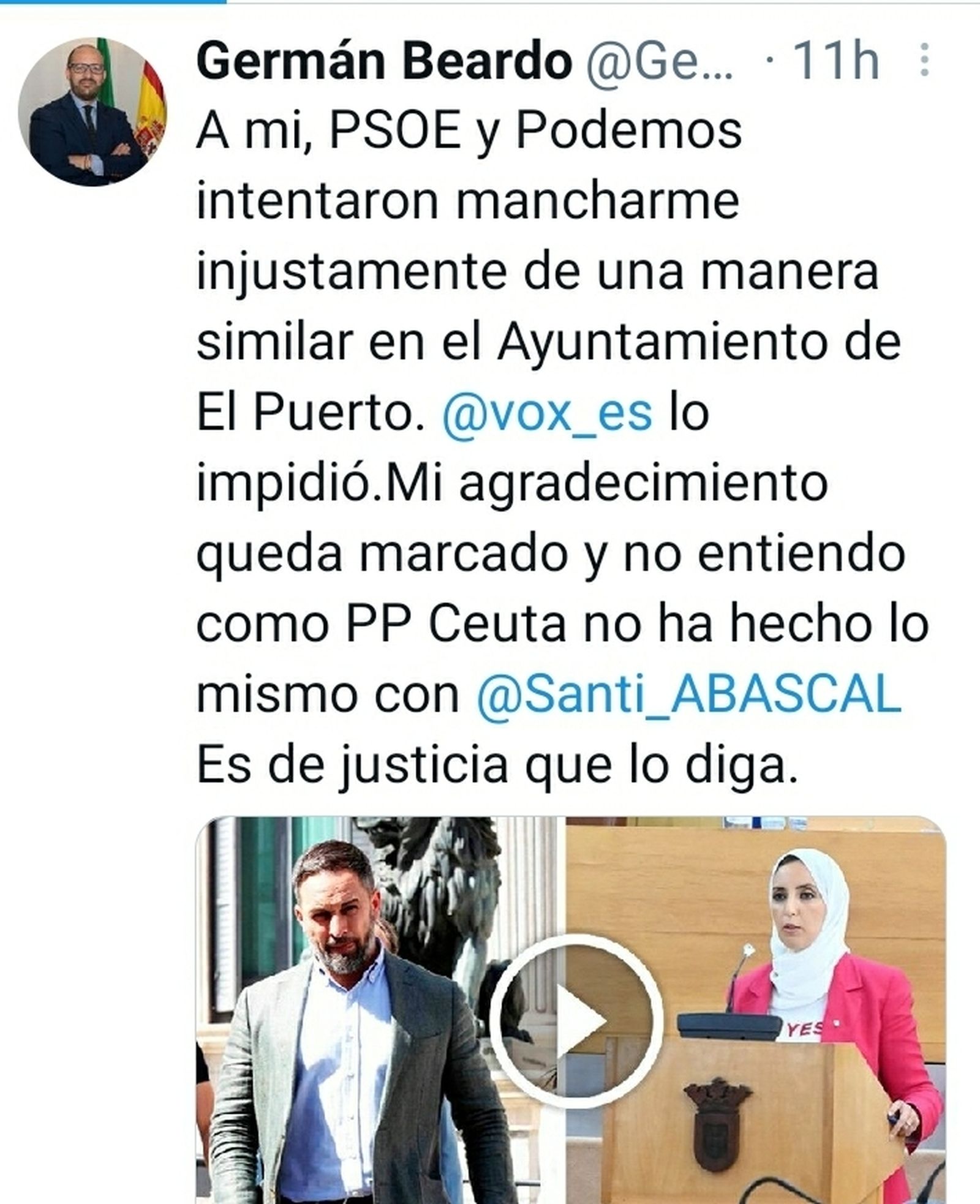 Una captura del tuit publicado por Beardo.