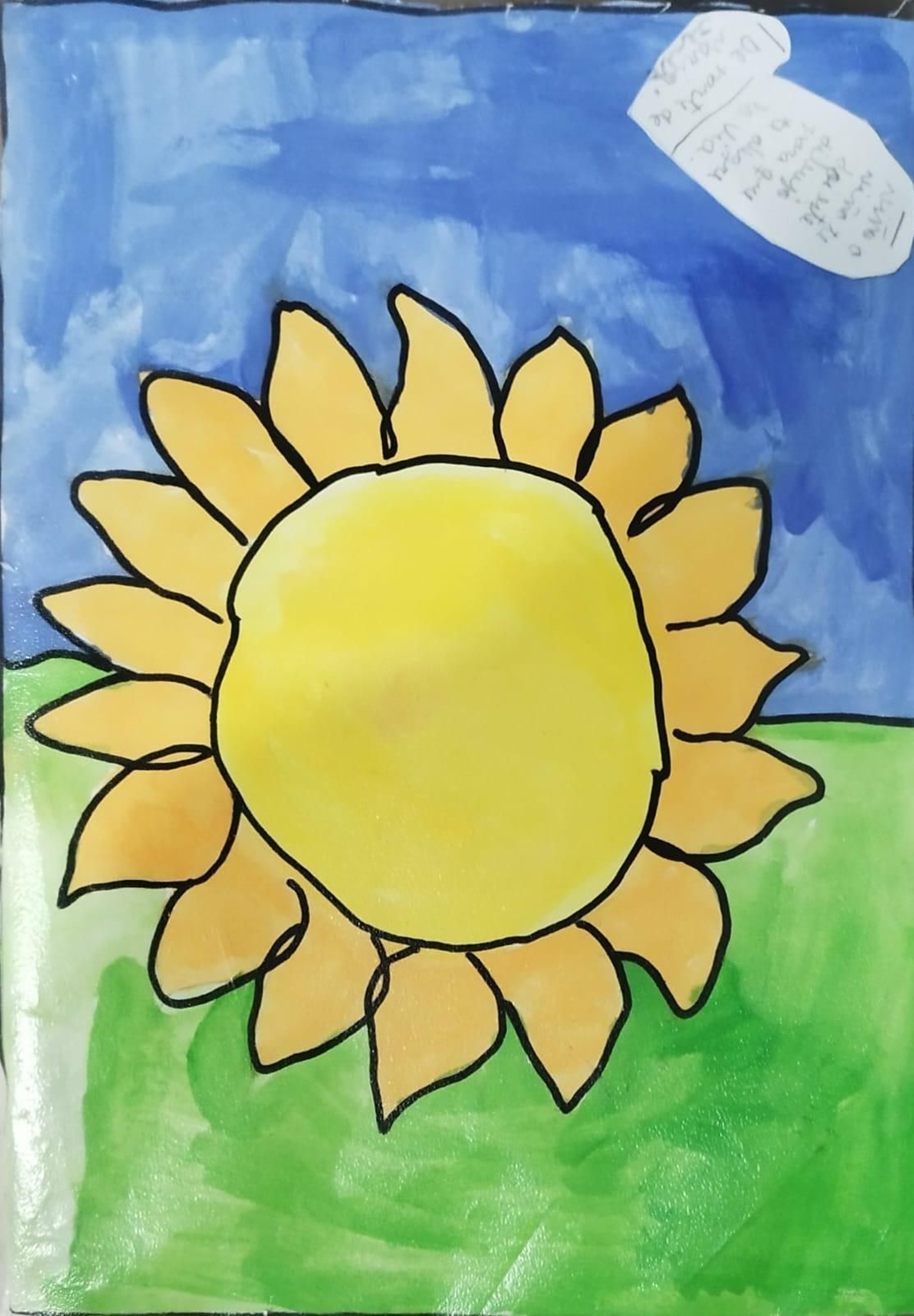 Uno de los dibujos realizados por niños para enviárselos a Valencia.